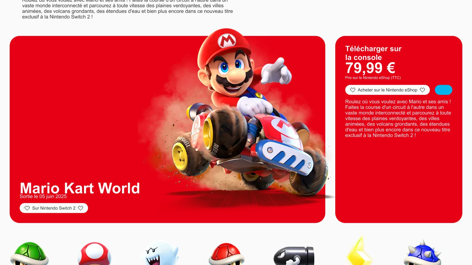 Parcours d'achat Nintendo avec validation de commande