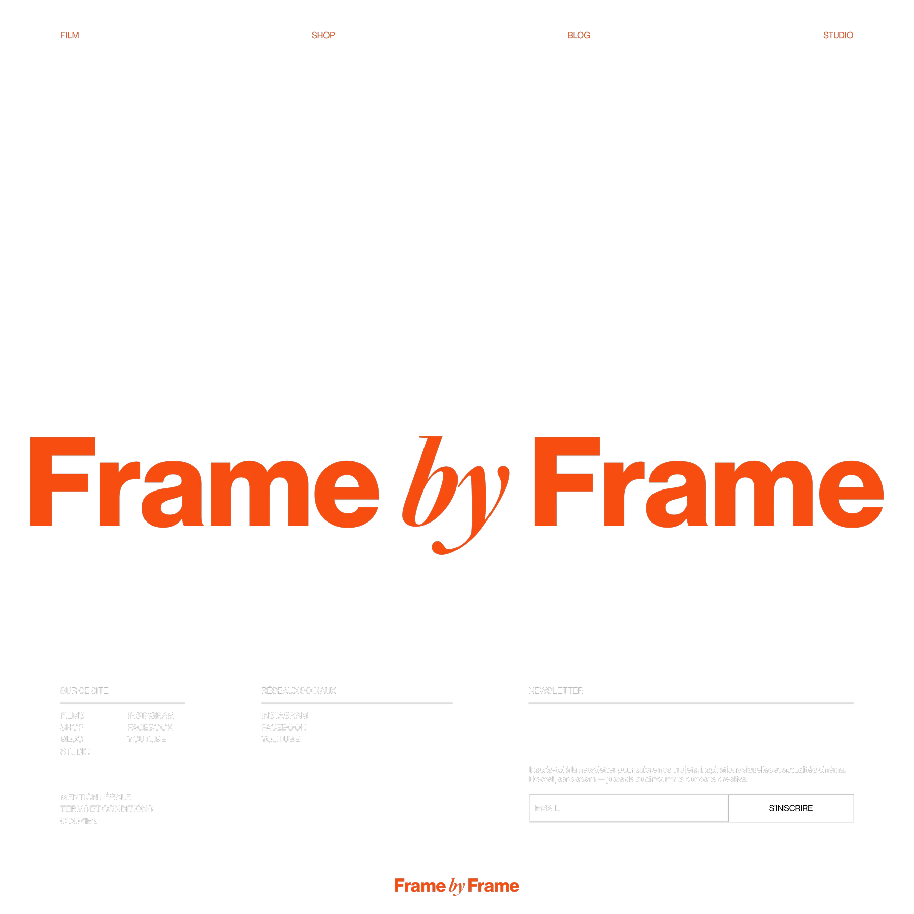 Mockup desktop du site Frame by Frame