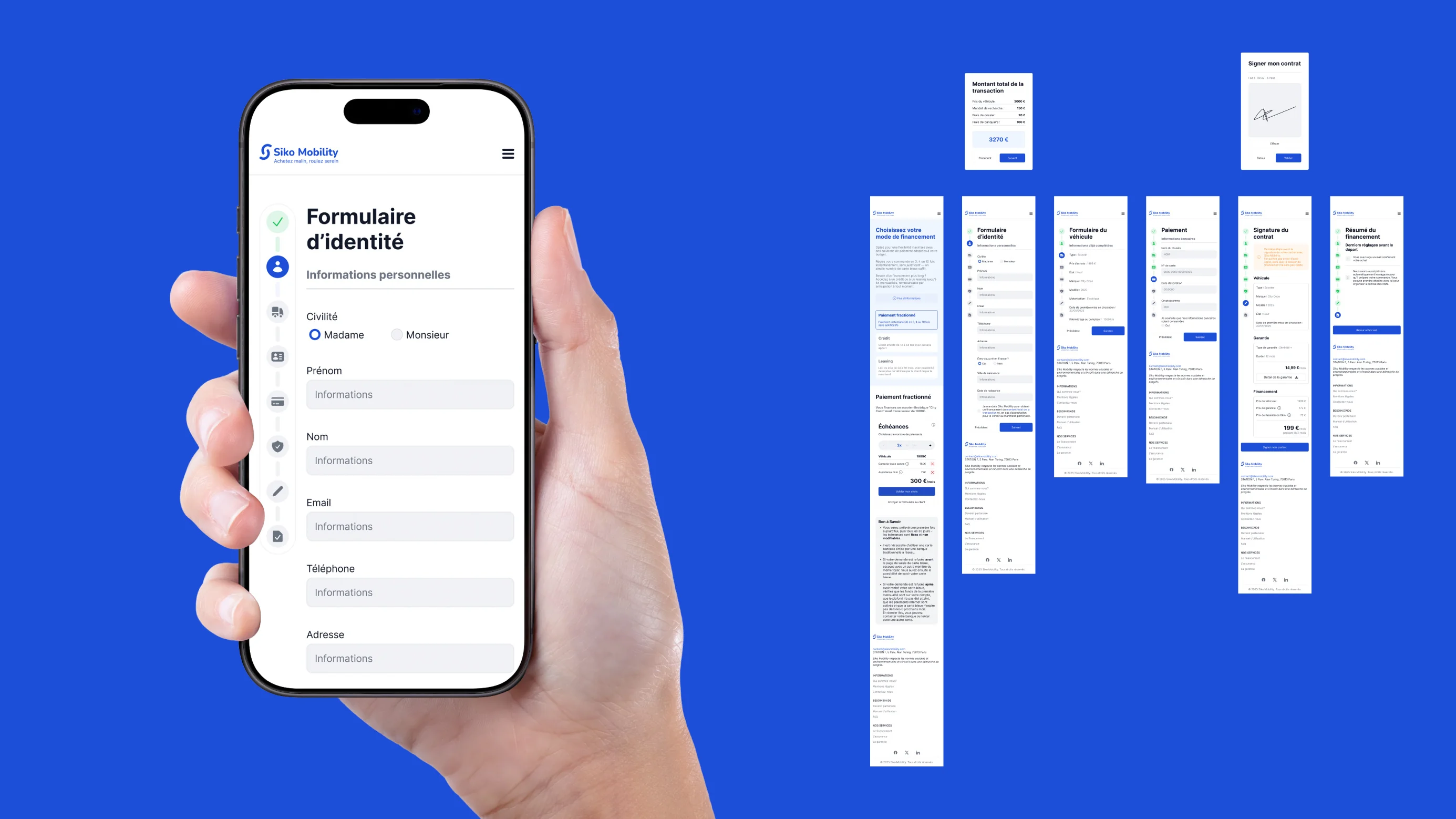 Mockup du prototype final Siko Mobility